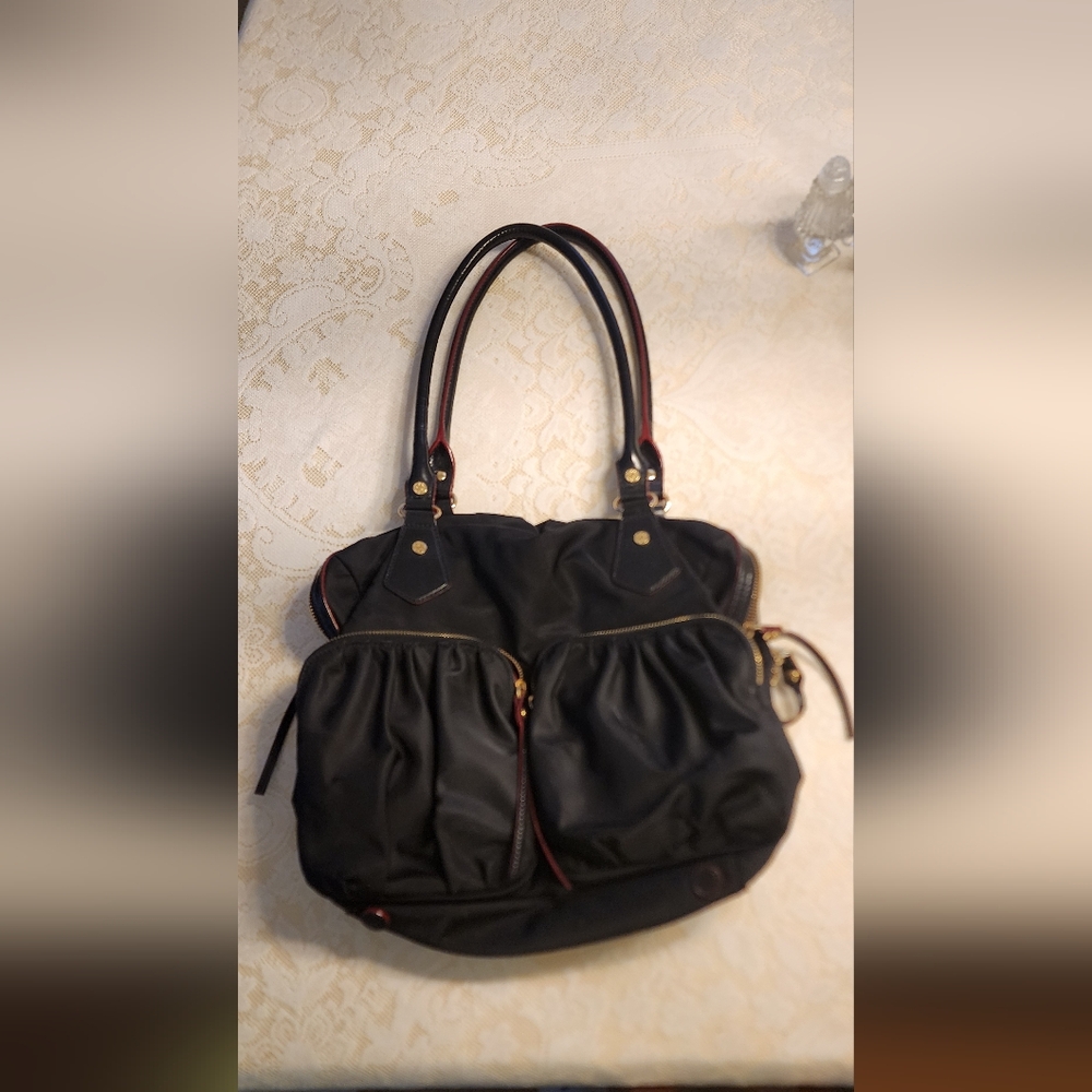 MZ WALLACE BEAUTIFUL BLACK N RED TOTE